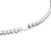 Matrix Tennis necklace, Round cut, White, Rhodium plated